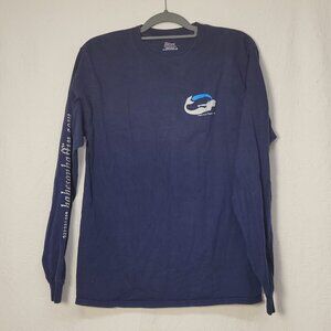 799. Hanes Beefy-Tee Long Sleeve T-Shirt Blue Sz M
